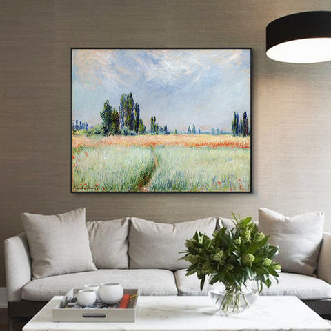 The Wheat Field(1881) by Claude Monet Wall Art