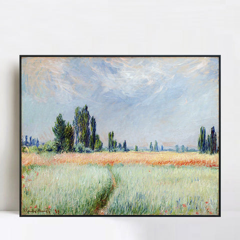 The Wheat Field(1881) by Claude Monet Wall Art