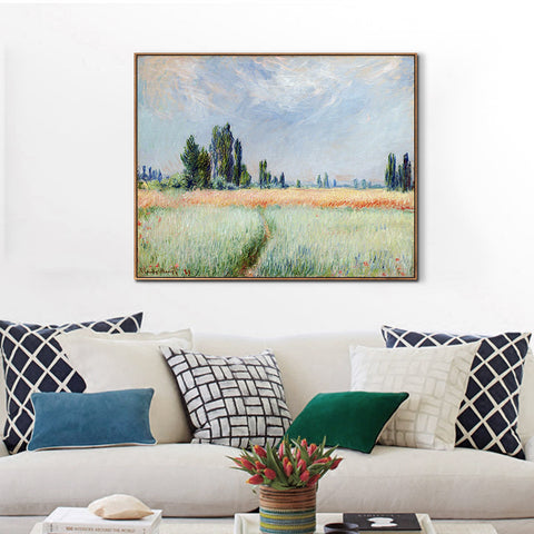 The Wheat Field(1881) by Claude Monet Wall Art