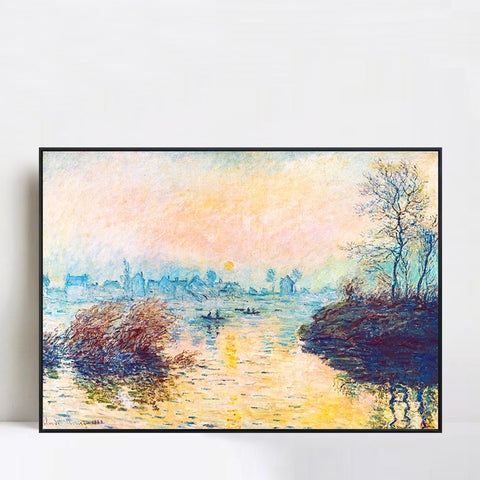 Sunset on the Seine,Winter Effect(1880) by Claude Monet Wall Art