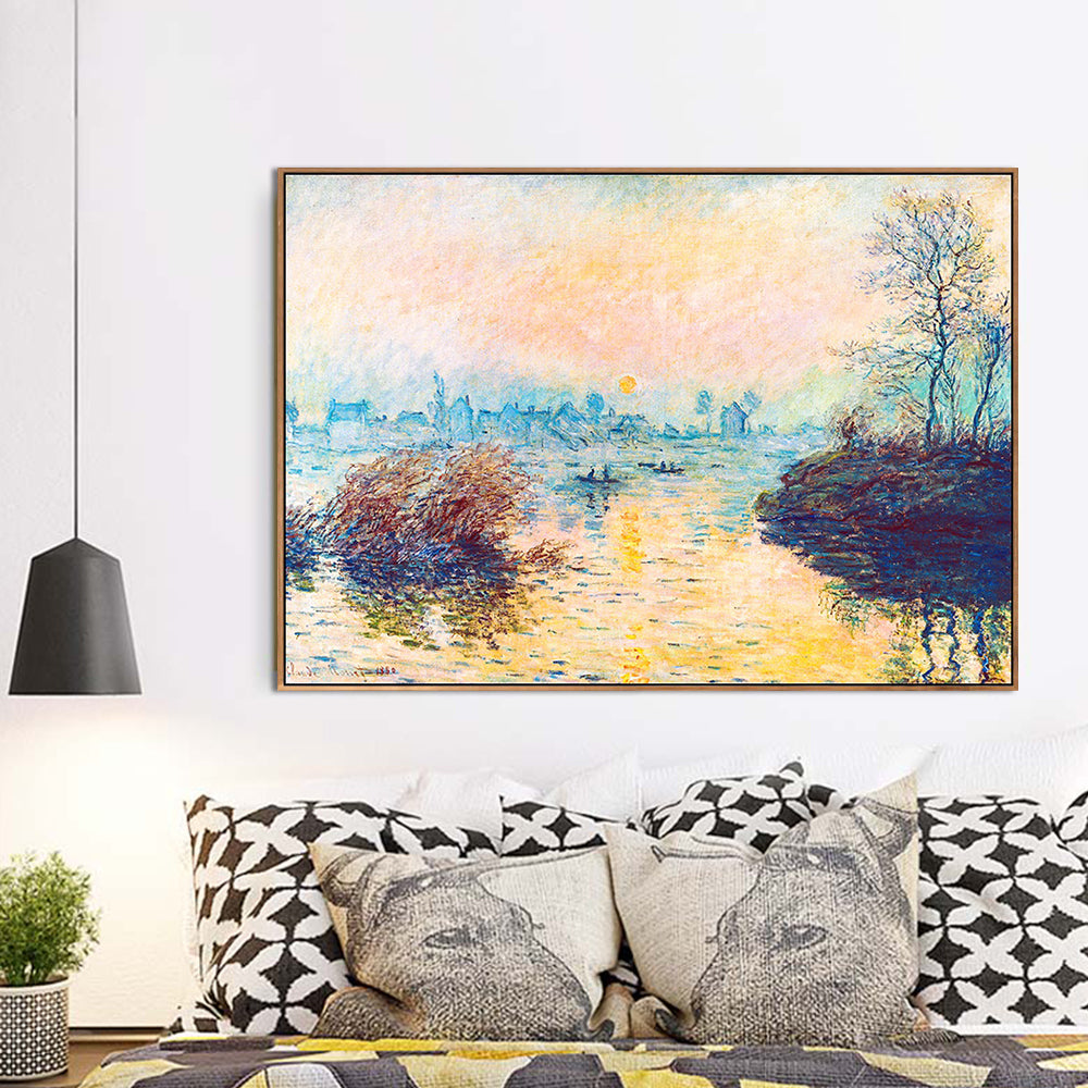Sunset on the Seine,Winter Effect(1880) by Claude Monet Wall Art