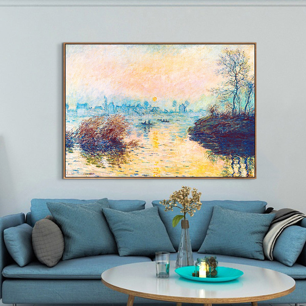 Sunset on the Seine,Winter Effect(1880) by Claude Monet Wall Art