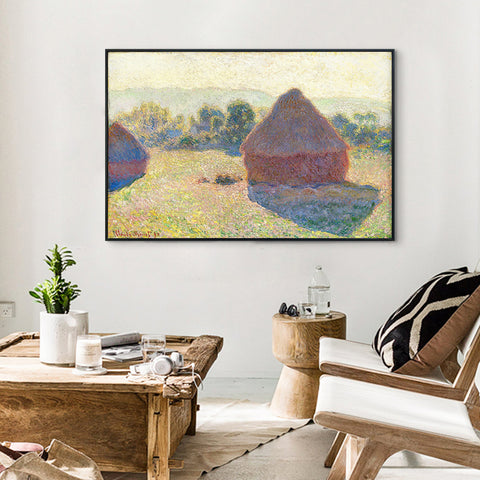 Haystacks in the Sunlight,Midday,1890 by Claude Monet Wall Art