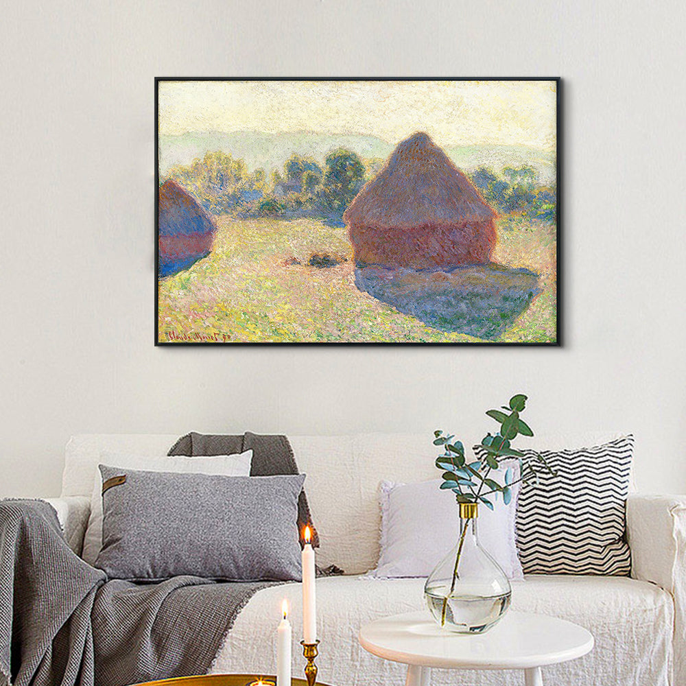 Haystacks in the Sunlight,Midday,1890 by Claude Monet Wall Art