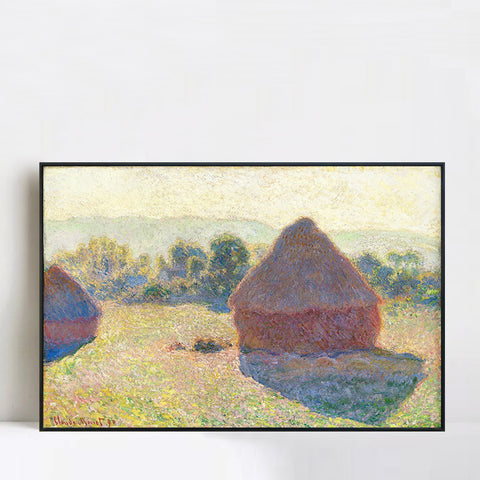 Haystacks in the Sunlight,Midday,1890 by Claude Monet Wall Art