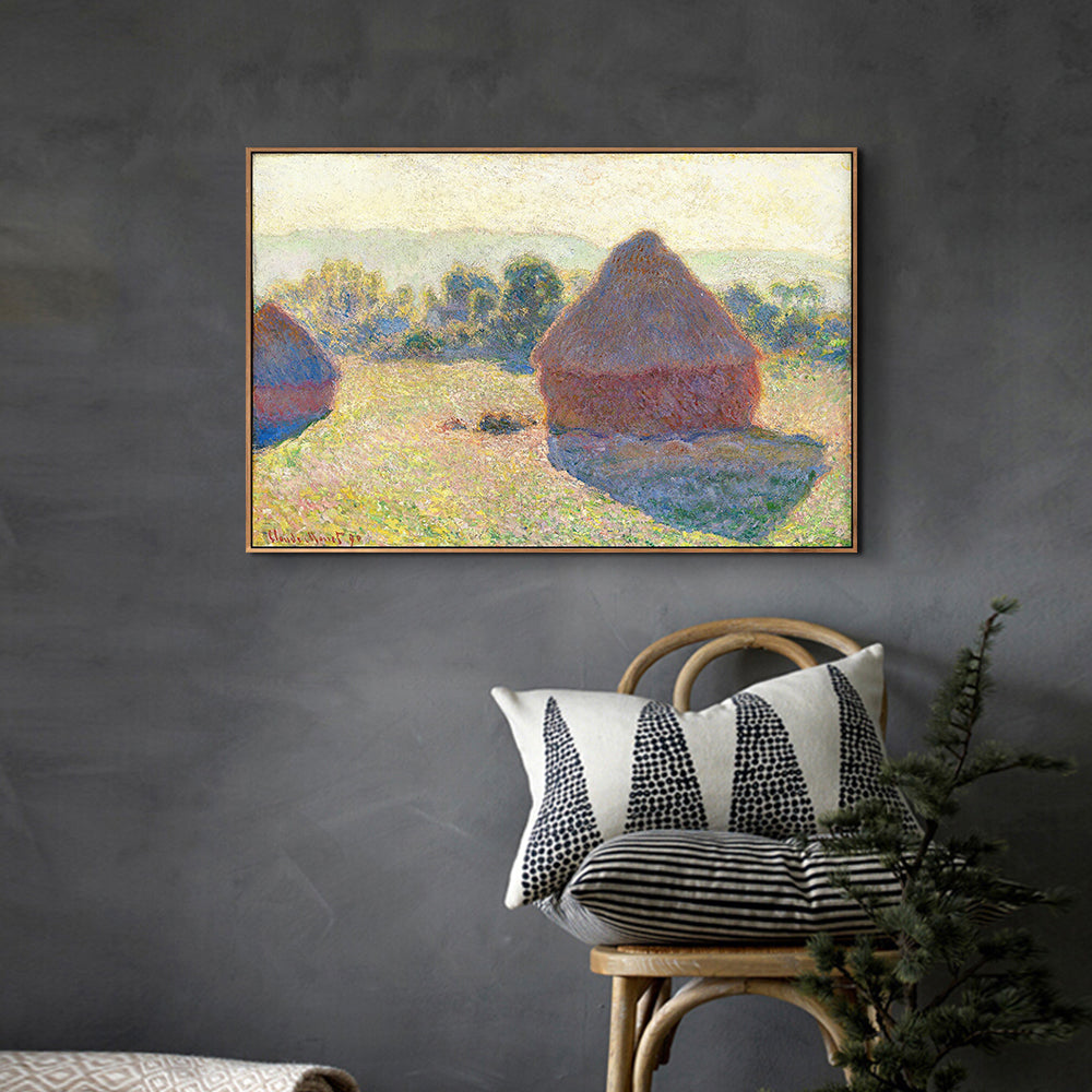 Haystacks in the Sunlight,Midday,1890 by Claude Monet Wall Art