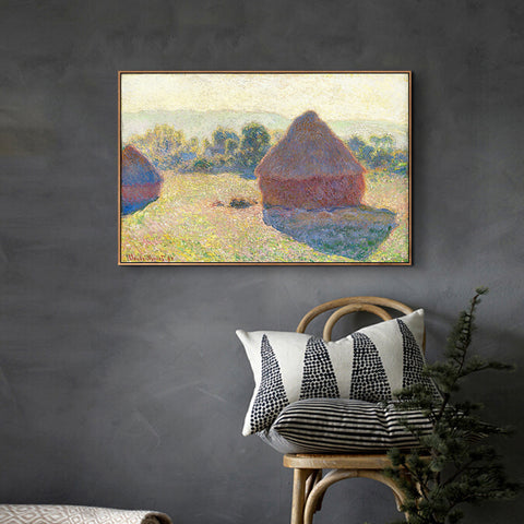 Haystacks in the Sunlight,Midday,1890 by Claude Monet Wall Art