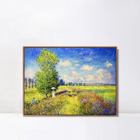 INVIN ART 100% Hand Painted Framed Canvas Series#038 by Claude Monet,Famous Oil Paintings Reproduction Modern Artwork Wall Art