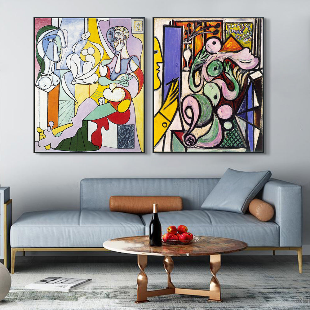 INVIN ART Framed Canvas Art Combo Painting 2 Pieces by Pablo Picasso Wall Art Series#7