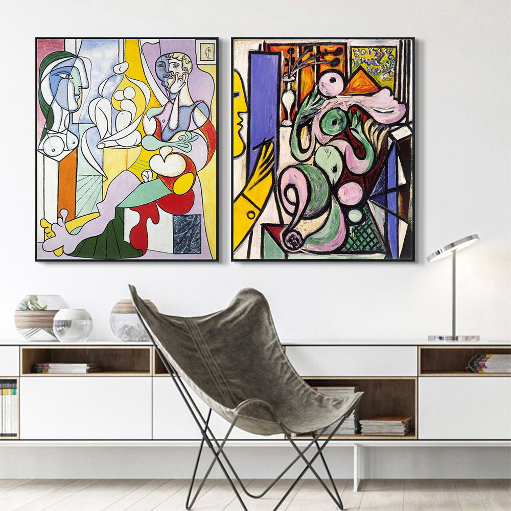 INVIN ART Framed Canvas Art Combo Painting 2 Pieces by Pablo Picasso Wall Art Series#7