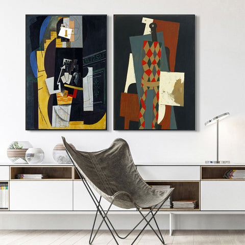 INVIN ART Framed Canvas Art Combo Painting 2 Pieces by Pablo Picasso Wall Art Series#9 Living Room Home Office Decorations