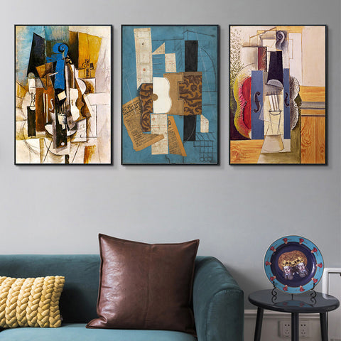 INVIN ART Framed Canvas Art Combo Painting 3 Pieces by Pablo Picasso Wall Art Series#16 Living Room Home Office Decorations