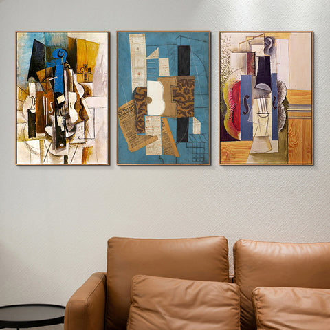 INVIN ART Framed Canvas Art Combo Painting 3 Pieces by Pablo Picasso Wall Art Series#16 Living Room Home Office Decorations