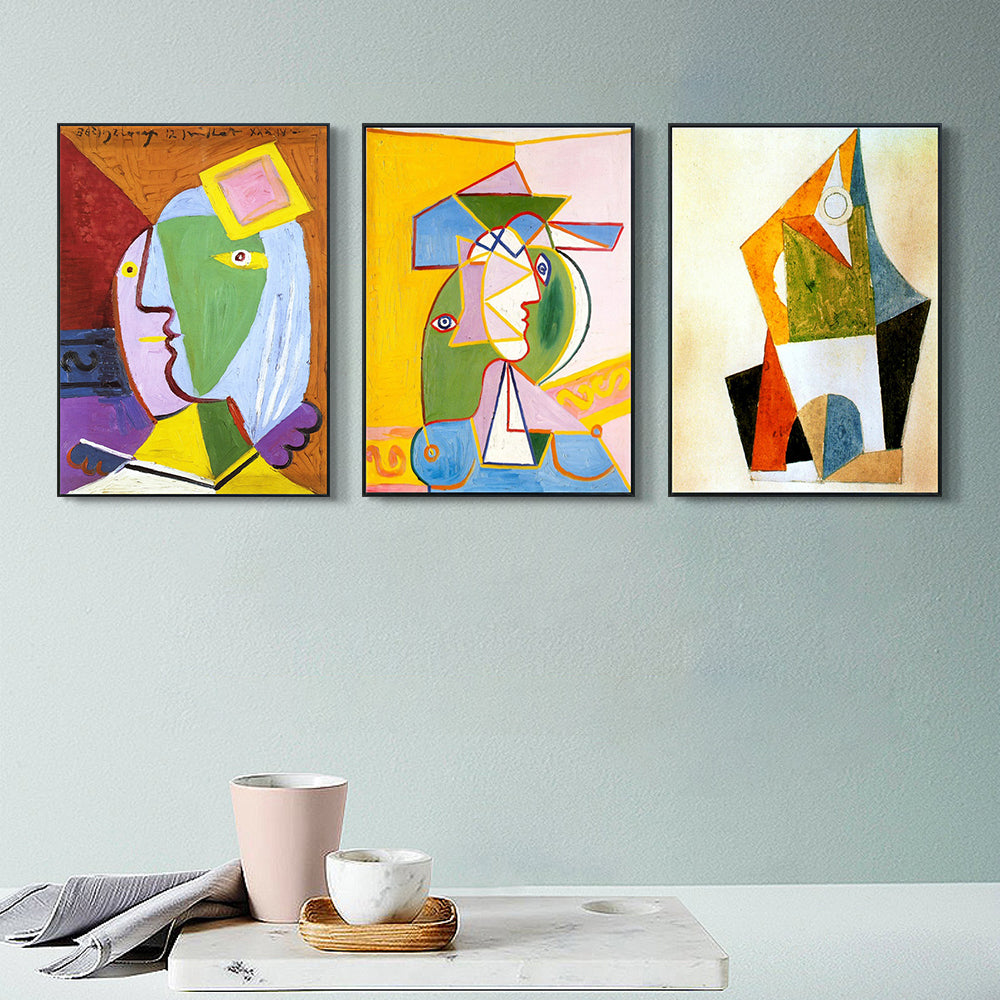 INVIN ART Framed Canvas Art Combo Painting 3 Pieces by Pablo Picasso Wall Art Series#24