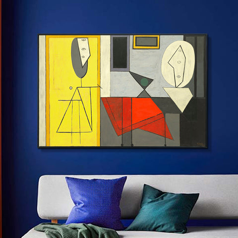 INVIN ART Framed Canvas Giclee Print Art The Studio by Pablo Picasso Wall Art Living Room Home Office Decorations