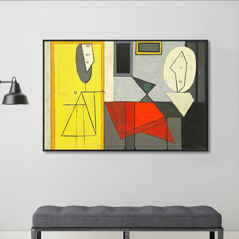 INVIN ART Framed Canvas Giclee Print Art The Studio by Pablo Picasso Wall Art Living Room Home Office Decorations