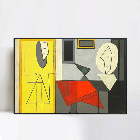 INVIN ART Framed Canvas Giclee Print Art The Studio by Pablo Picasso Wall Art Living Room Home Office Decorations