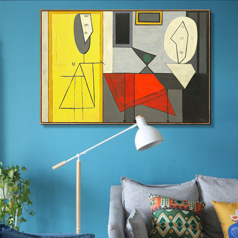 INVIN ART Framed Canvas Giclee Print Art The Studio by Pablo Picasso Wall Art Living Room Home Office Decorations