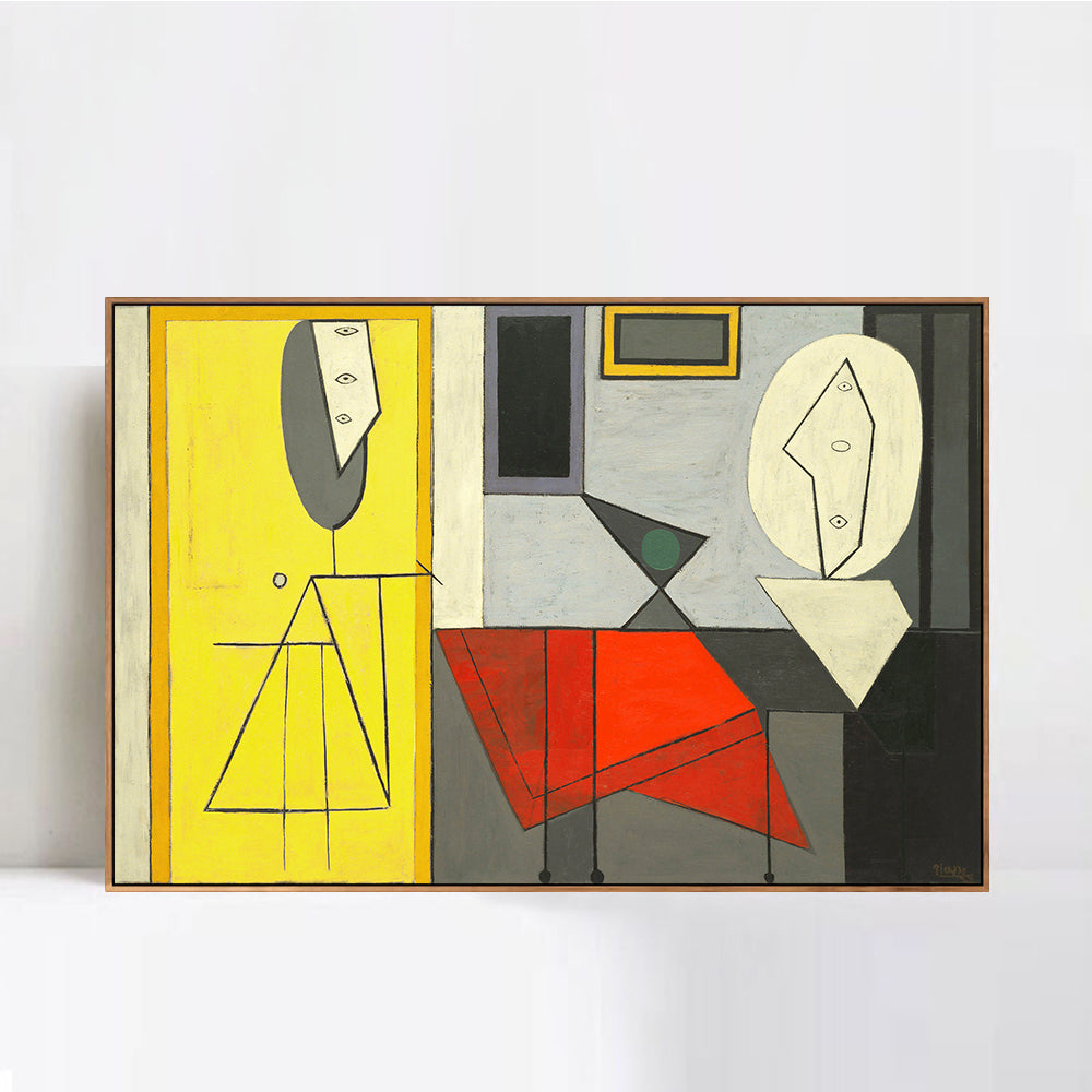INVIN ART Framed Canvas Giclee Print Art The Studio by Pablo Picasso Wall Art Living Room Home Office Decorations