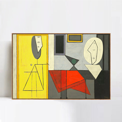 INVIN ART Framed Canvas Giclee Print Art The Studio by Pablo Picasso Wall Art Living Room Home Office Decorations