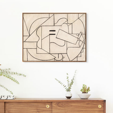INVIN ART Framed Canvas Giclee Print Art The Guitar 1912 by Pablo Picasso Wall Art Living Room Home Office Decorations