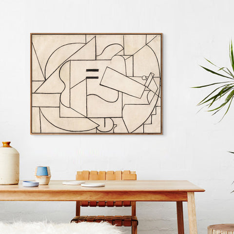 INVIN ART Framed Canvas Giclee Print Art The Guitar 1912 by Pablo Picasso Wall Art Living Room Home Office Decorations