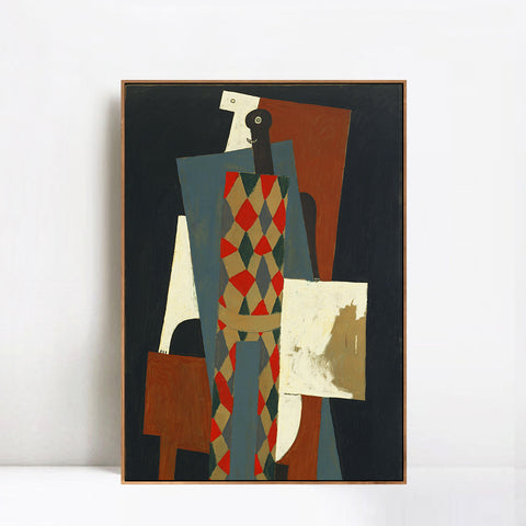 INVIN ART Framed Canvas Giclee Print Art Harlequin 1915 by Pablo Picasso Wall Art Living Room Home Office Decorations