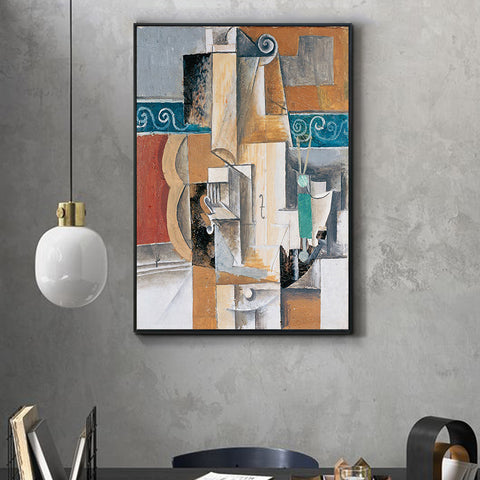 INVIN ART Framed Canvas Giclee Print Art Guitar and Violin by Pablo Picasso Wall Art Living Room Home Office Decorations