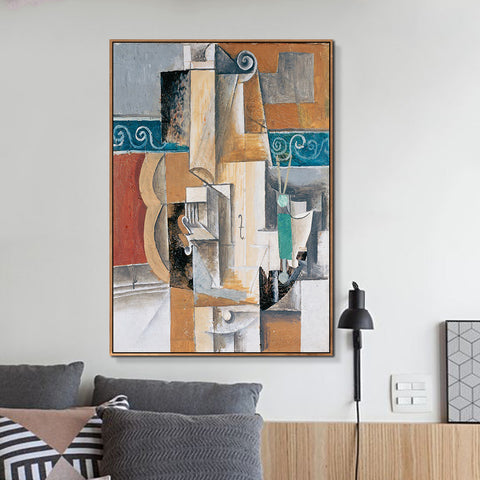 INVIN ART Framed Canvas Giclee Print Art Guitar and Violin by Pablo Picasso Wall Art Living Room Home Office Decorations