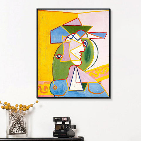 INVIN ART Framed Canvas Giclee Print Art Bust of Woman by Pablo Picasso Wall Art Living Room Home Office Decorations