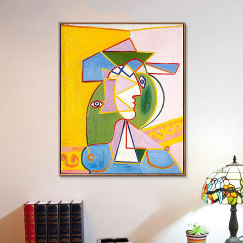 INVIN ART Framed Canvas Giclee Print Art Bust of Woman by Pablo Picasso Wall Art Living Room Home Office Decorations