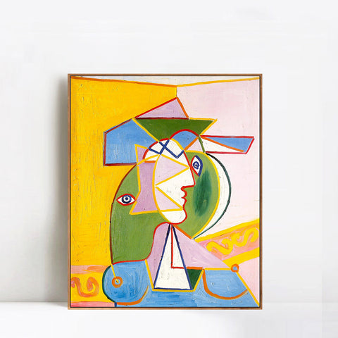 INVIN ART Framed Canvas Giclee Print Art Bust of Woman by Pablo Picasso Wall Art Living Room Home Office Decorations