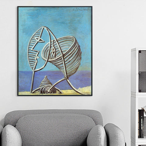 INVIN ART Framed Canvas Giclee Print Art Abstract Painting Portrait of Young Girl by Pablo Picasso Wall Art Living Room Home Office Decorations