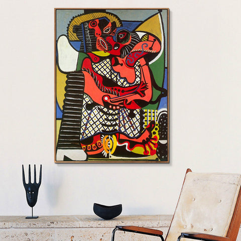 INVIN ART Framed Canvas Giclee Print Art Abstract Painting The Kiss by Pablo Picasso Wall Art Living Room Home Office Decorations
