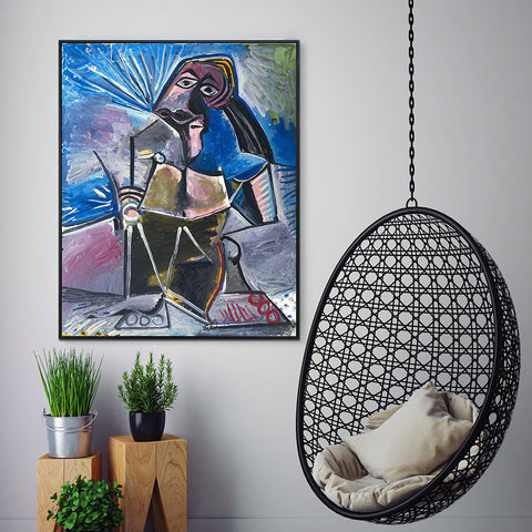 INVIN ART Framed Canvas Giclee Print Art At Work by Pablo Picasso Wall Art Living Room Home Office Decorations