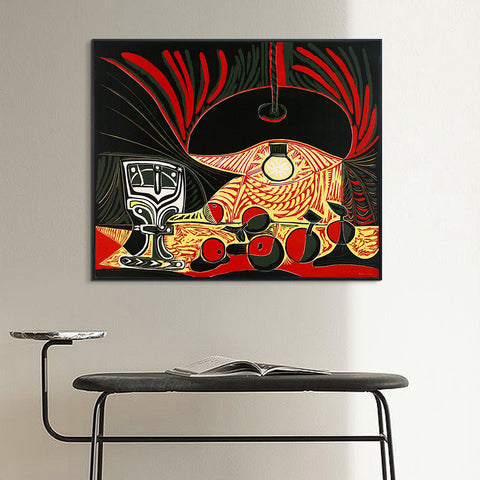 INVIN ART Framed Canvas Giclee Print Art Still Life Under The Lamp by Pablo Picasso Wall Art Living Room Home Office Decorations