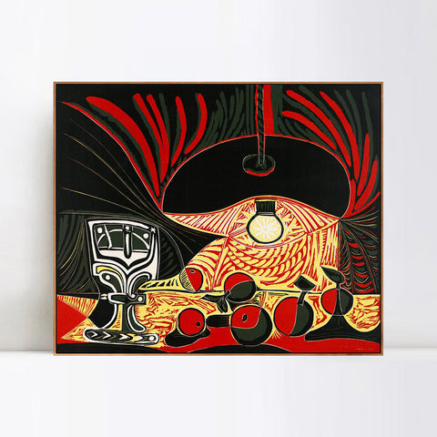 INVIN ART Framed Canvas Giclee Print Art Still Life Under The Lamp by Pablo Picasso Wall Art Living Room Home Office Decorations