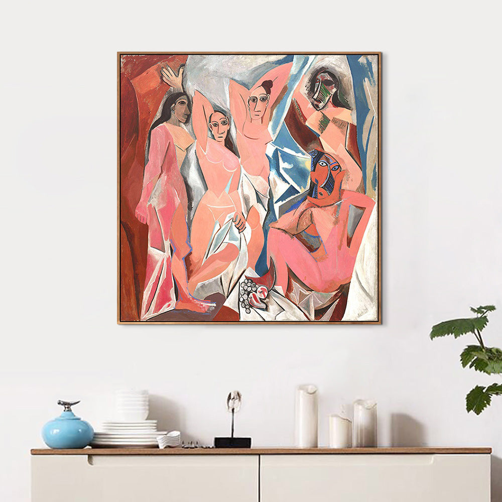 INVIN ART Framed Canvas Giclee Print Art Les Demoiselles d'Avignon by Pablo Picasso Wall Art