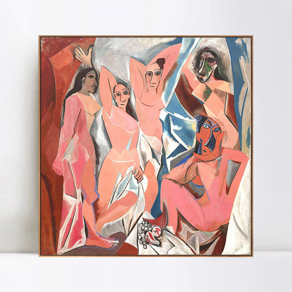 INVIN ART Framed Canvas Giclee Print Art Les Demoiselles d'Avignon by Pablo Picasso Wall Art