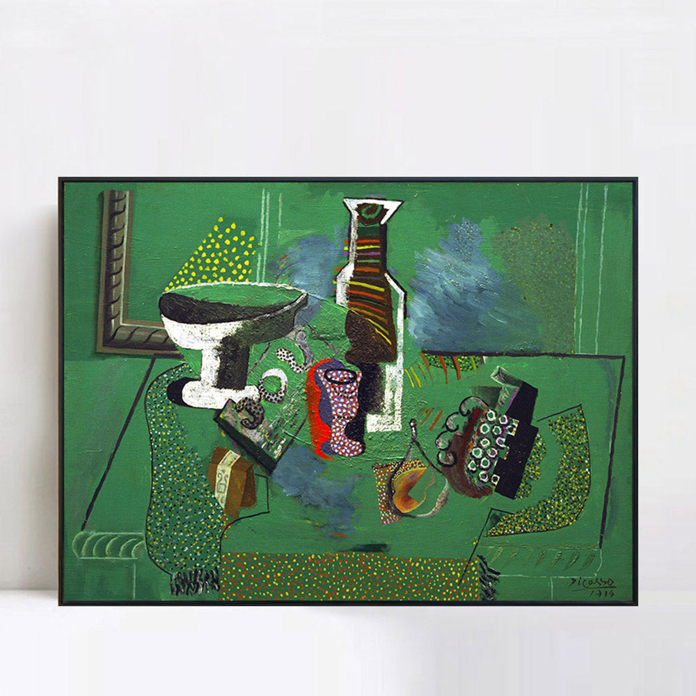 INVIN ART Framed Canvas Giclee Print Art Green Still Life,1914,by Pablo Picasso Wall Art Living Room Home Office Decorations