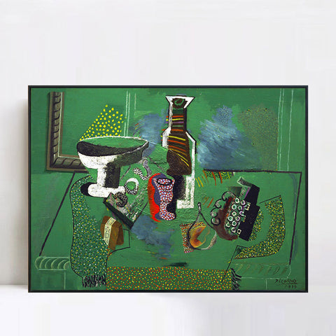 INVIN ART Framed Canvas Giclee Print Art Green Still Life,1914,by Pablo Picasso Wall Art Living Room Home Office Decorations