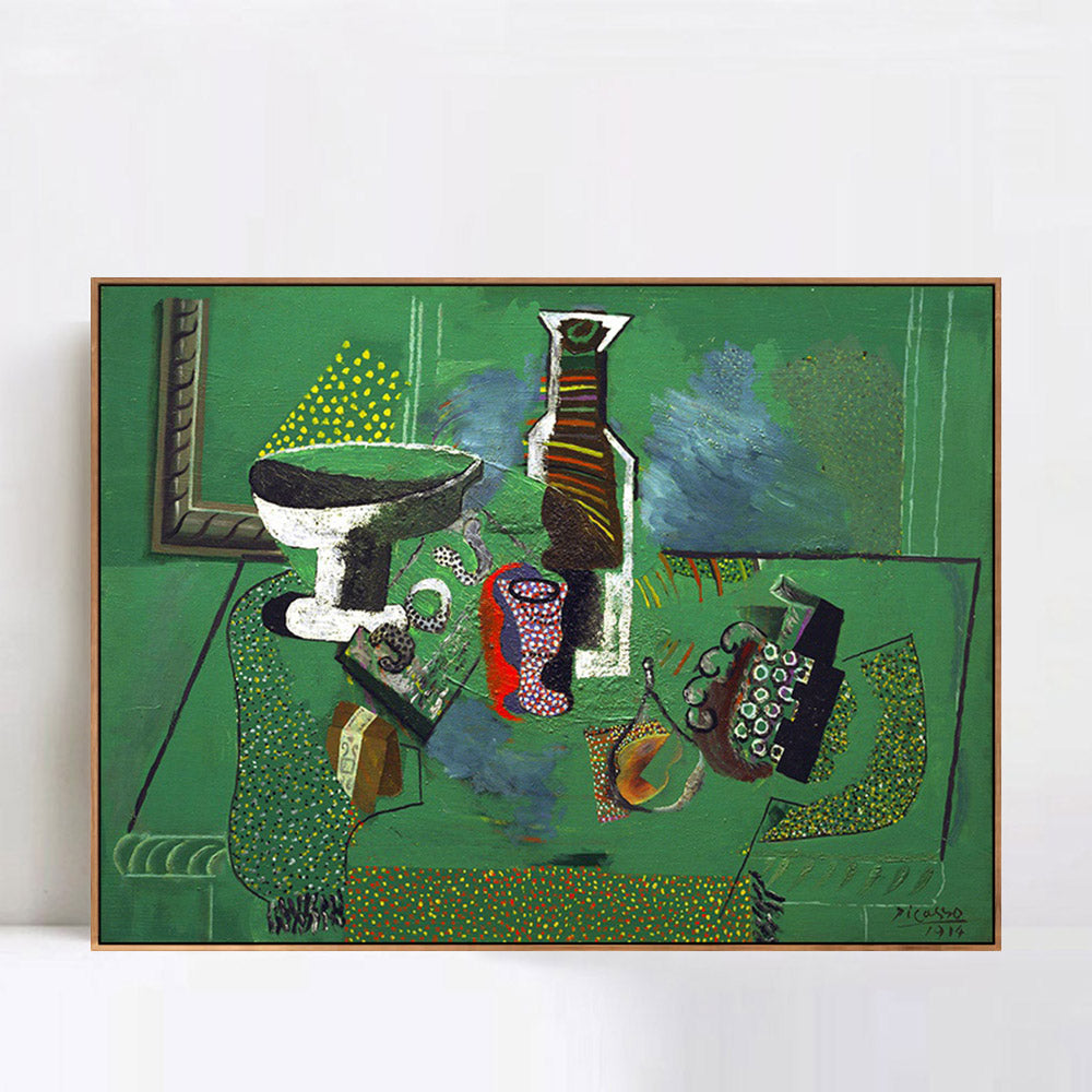 INVIN ART Framed Canvas Giclee Print Art Green Still Life,1914,by Pablo Picasso Wall Art Living Room Home Office Decorations