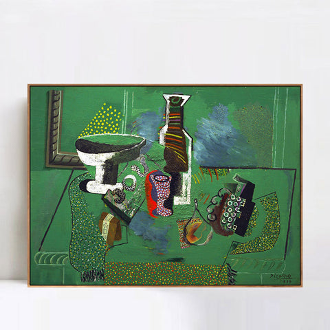 INVIN ART Framed Canvas Giclee Print Art Green Still Life,1914,by Pablo Picasso Wall Art Living Room Home Office Decorations