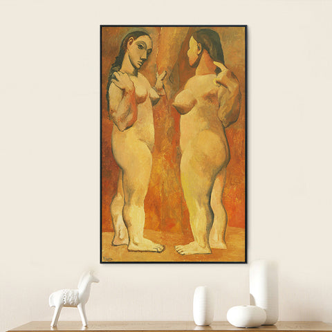 INVIN ART Framed Canvas Giclee Print Art Two Nudes by Pablo Picasso Wall Art Living Room Home Office Decorations