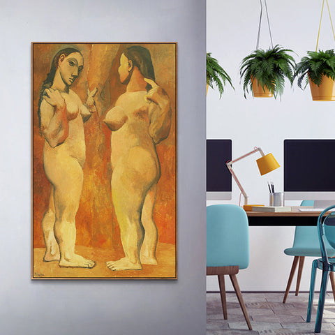 INVIN ART Framed Canvas Giclee Print Art Two Nudes by Pablo Picasso Wall Art Living Room Home Office Decorations