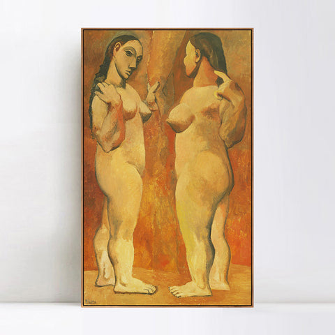 INVIN ART Framed Canvas Giclee Print Art Two Nudes by Pablo Picasso Wall Art Living Room Home Office Decorations