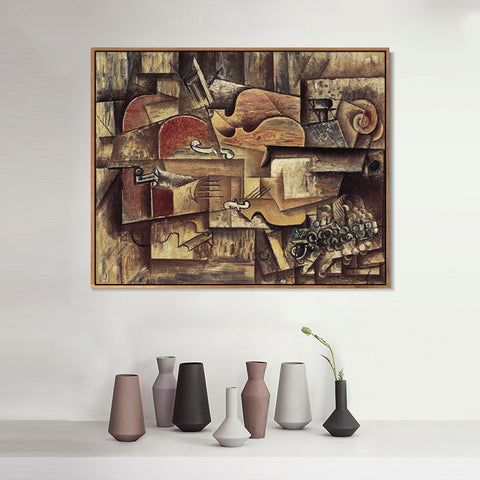 INVIN ART Framed Canvas Giclee Print Art Series#45 by Pablo Picasso Wall Art Living Room Home Office Decorations