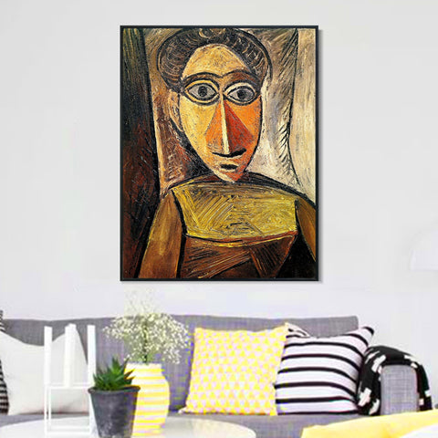 INVIN ART Framed Canvas Giclee Print Art 1907 Buste de femme3 by Pablo Picasso Wall Art Living Room Home Office Decorations