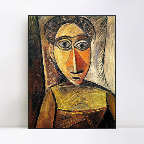 INVIN ART Framed Canvas Giclee Print Art 1907 Buste de femme3 by Pablo Picasso Wall Art Living Room Home Office Decorations