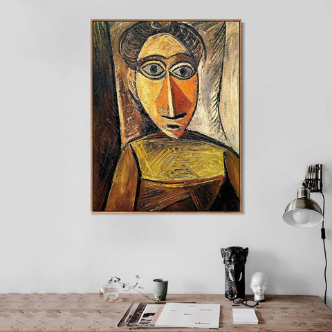 INVIN ART Framed Canvas Giclee Print Art 1907 Buste de femme3 by Pablo Picasso Wall Art Living Room Home Office Decorations
